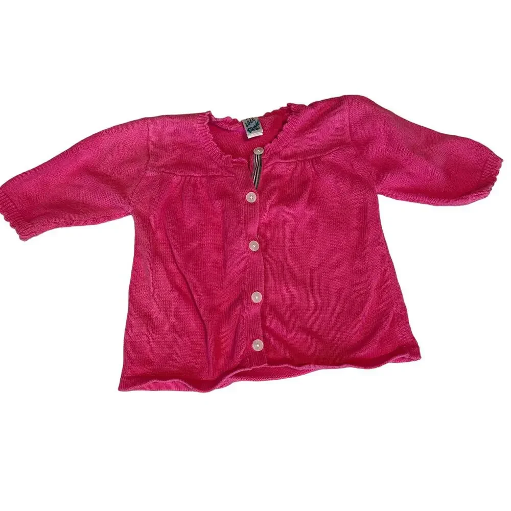 Baby Gap Pink Button Up Sweater Cardigan 100% Cotton Size 18-24M